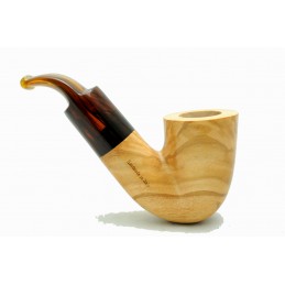 Wild olive wood pipe Paronelli REVERSE chubby bent handmade