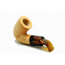 Wild olive wood pipe Paronelli REVERSE chubby bent handmade