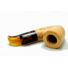 Wild olive wood pipe Paronelli REVERSE chubby bent handmade