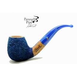 Briar pipe Paronelli bent rusticated night blue handmade