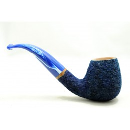 Briar pipe Paronelli bent rusticated night blue handmade