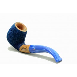 Briar pipe Paronelli bent rusticated night blue handmade