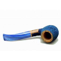 Briar pipe Paronelli bent rusticated night blue handmade