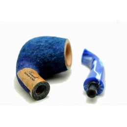 Briar pipe Paronelli bent rusticated night blue handmade