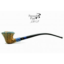 Pipa Paronelli radica semicurva churchwarden fatta a mano con doppio bocchino