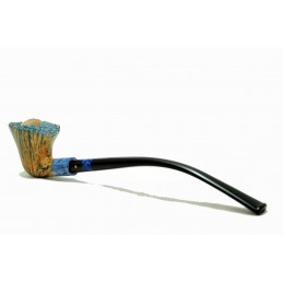 Briar pipe Paronelli half bent churchwarden handmade with double mouthpiece