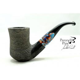 Bog Oak 5000 years pipe Paronelli bent sandblast handmade