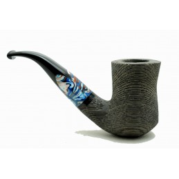 Bog Oak 5000 years pipe Paronelli bent sandblast handmade