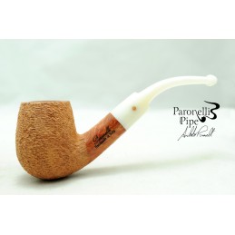 Briar pipe Paronelli bent rusticated natural handmade