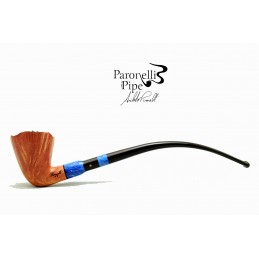 Pipa Paronelli radica semicurva churchwarden fatta a mano con doppio bocchino