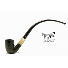 Bog Oak 5000 years pipe Paronelli bent churchwarden handmade with double mouthpiece