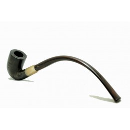 Bog Oak 5000 years pipe Paronelli bent churchwarden handmade with double mouthpiece