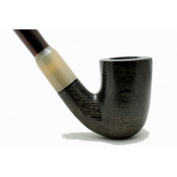 Pipa Paronelli Bog Oak 5000 anni curva churchwarden fatta a mano con doppio bocchino