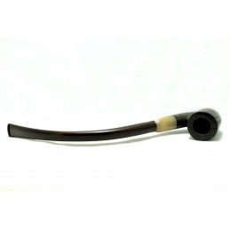 Bog Oak 5000 years pipe Paronelli bent churchwarden handmade with double mouthpiece