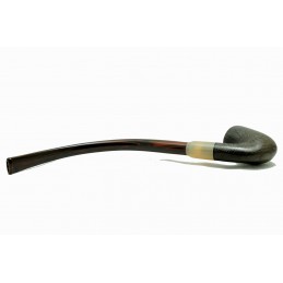 Bog Oak 5000 years pipe Paronelli bent churchwarden handmade with double mouthpiece