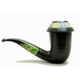 Bog Oak 5000 years pipe Paronelli CALABASH bent handmade