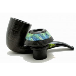 Bog Oak 5000 years pipe Paronelli CALABASH bent handmade