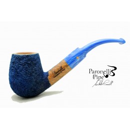 Briar pipe Paronelli bent rusticated night blue handmade