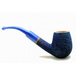 Briar pipe Paronelli bent rusticated night blue handmade