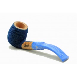 Briar pipe Paronelli bent rusticated night blue handmade