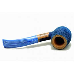 Briar pipe Paronelli bent rusticated night blue handmade