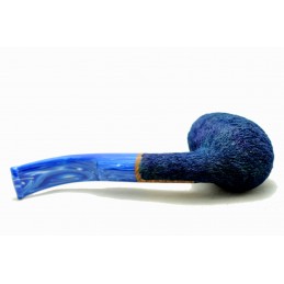 Briar pipe Paronelli bent rusticated night blue handmade