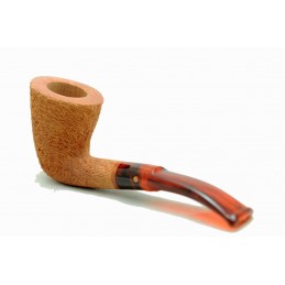 Briar pipe Paronelli half bent 9mm rusticated natural handmade