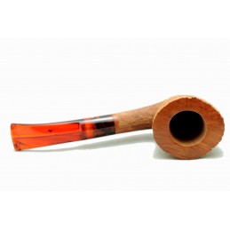 Briar pipe Paronelli half bent 9mm rusticated natural handmade