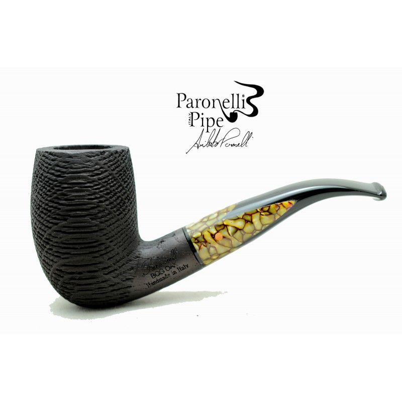 Bog Oak 5000 years pipe Paronelli half bent handmade