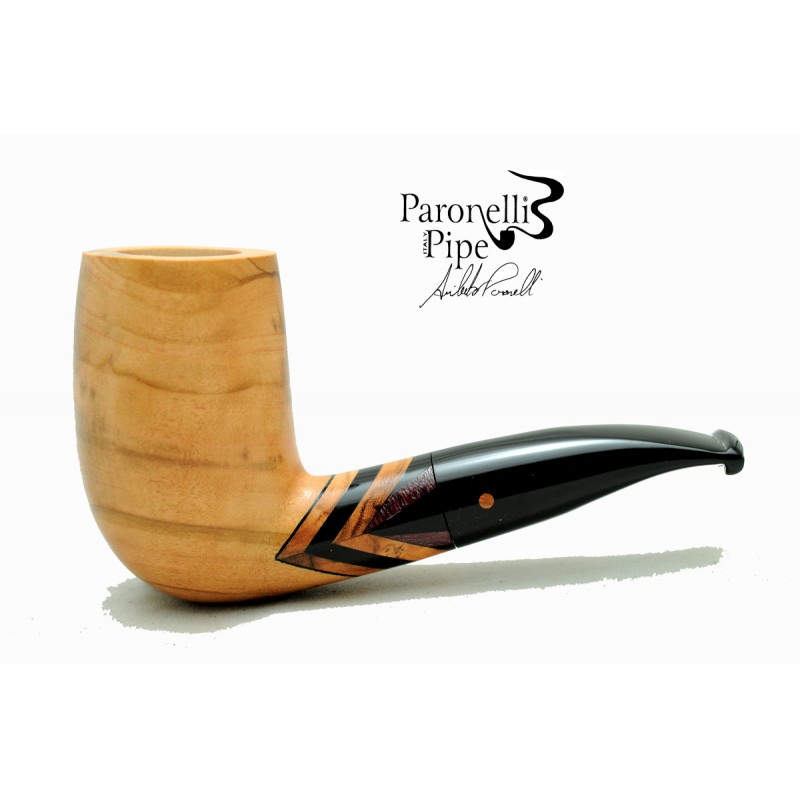 Olive wood pipe Paronelli half bent handmade