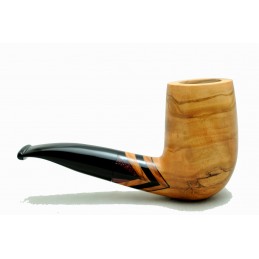 Olive wood pipe Paronelli half bent handmade