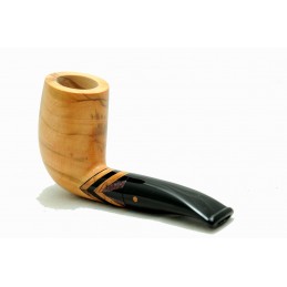 Olive wood pipe Paronelli half bent handmade