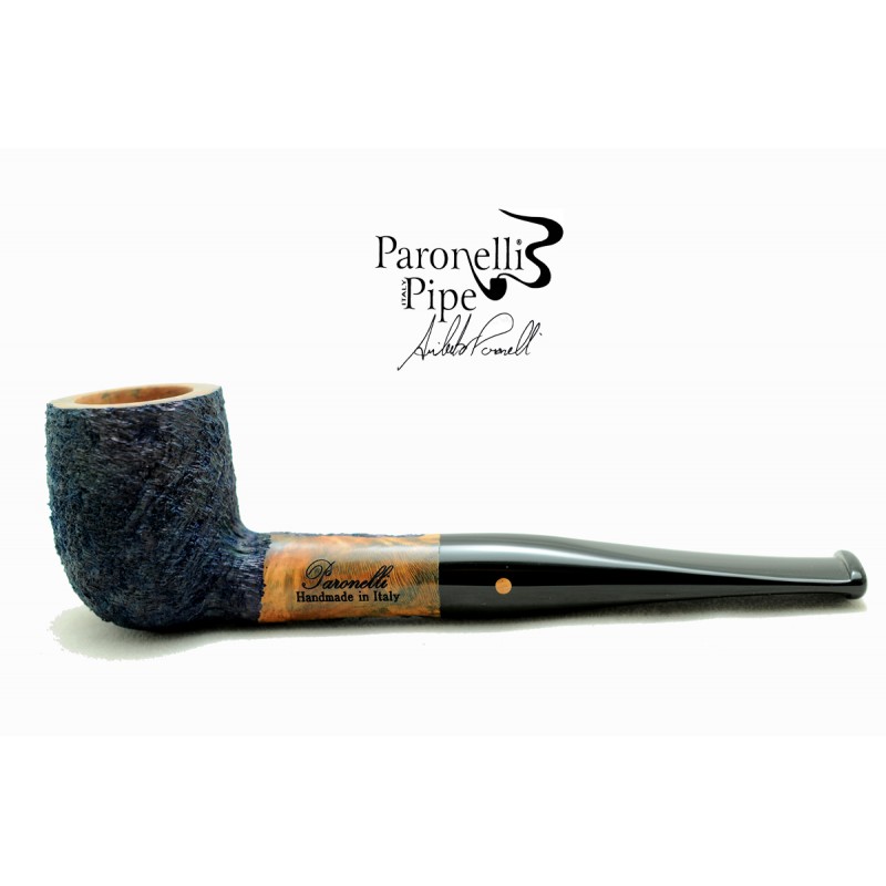 Kit prima pipa Paronelli radica billiard rusticata night blue