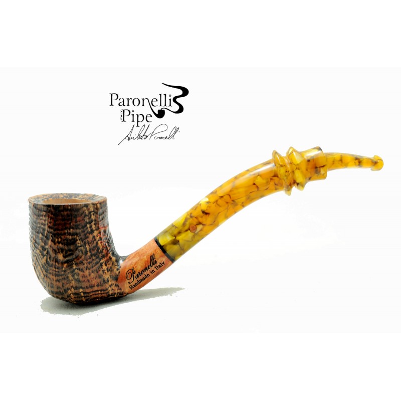 Briar pipe Paronelli bent sandblast handmade