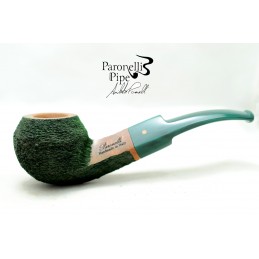 Briar pipe Paronelli rhodesian 9mm rusticated green handmade