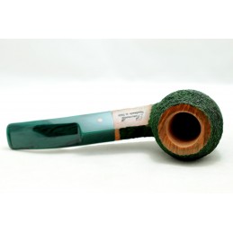 Briar pipe Paronelli rhodesian 9mm rusticated green handmade