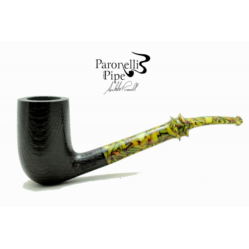 Bog Oak 5000 years pipe Paronelli half bent handmade