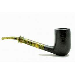 Bog Oak 5000 years pipe Paronelli half bent handmade