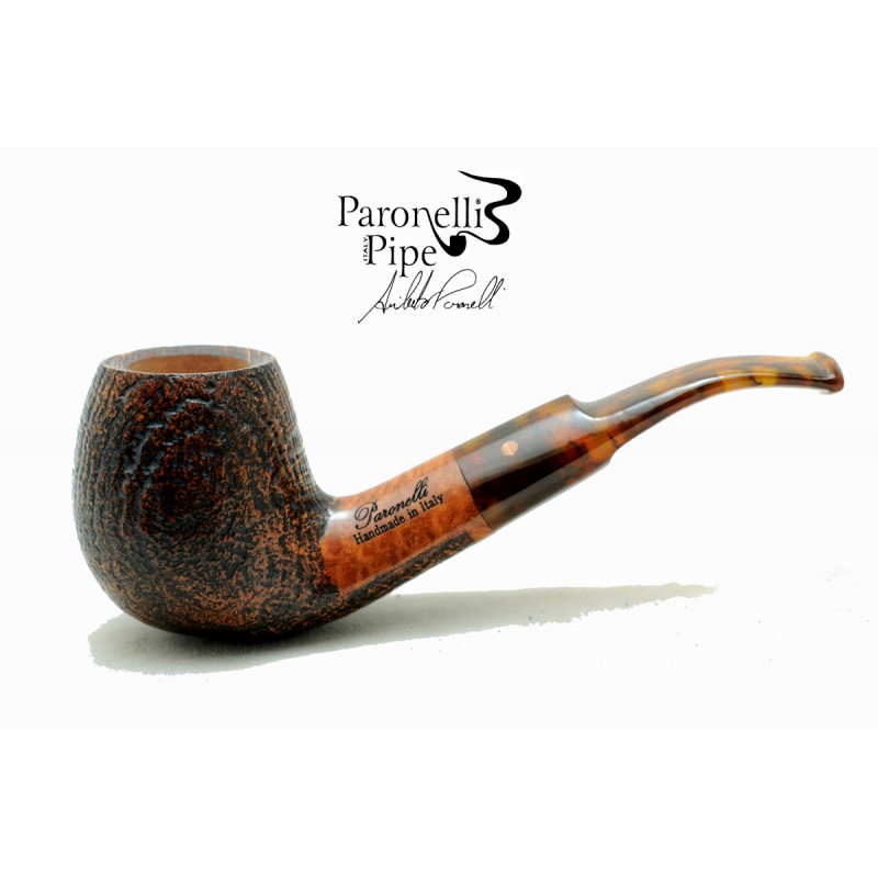 Briar pipe Paronelli half bent sandblast handmade