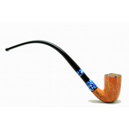 Pipa Paronelli radica curva churchwarden fatta a mano con doppio bocchino