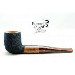 Briar pipe Paronelli billiard 9mm rusticated night blue handmade