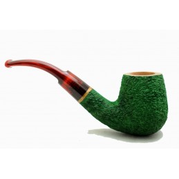 Pipa Paronelli radica curva 9mm rusticata forest green fatta a mano