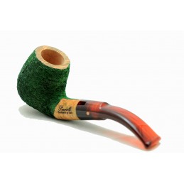 Pipa Paronelli radica curva 9mm rusticata forest green fatta a mano