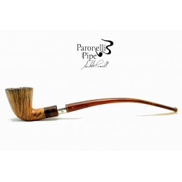 Briar pipe Paronelli half bent churchwarden handmade with double mouthpiece