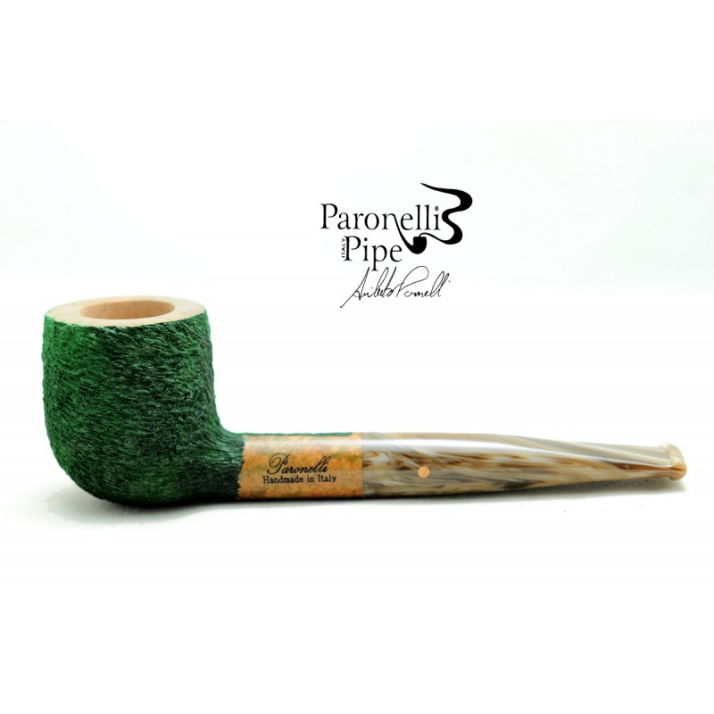 Briar pipe Paronelli pot rusticated green handmade