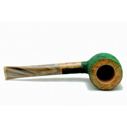 Briar pipe Paronelli pot rusticated green handmade