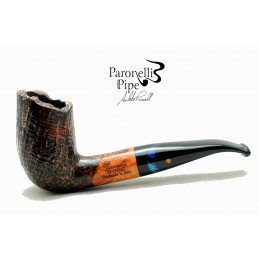 Briar pipe Paronelli REVERSE half bent sandblast handmade