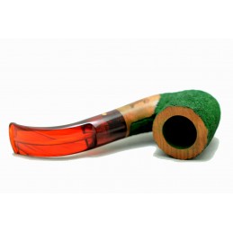 Briar pipe Paronelli hungarian bent rusticated green handmade