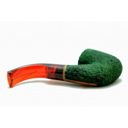 Briar pipe Paronelli hungarian bent rusticated green handmade