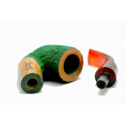 Briar pipe Paronelli hungarian bent rusticated green handmade